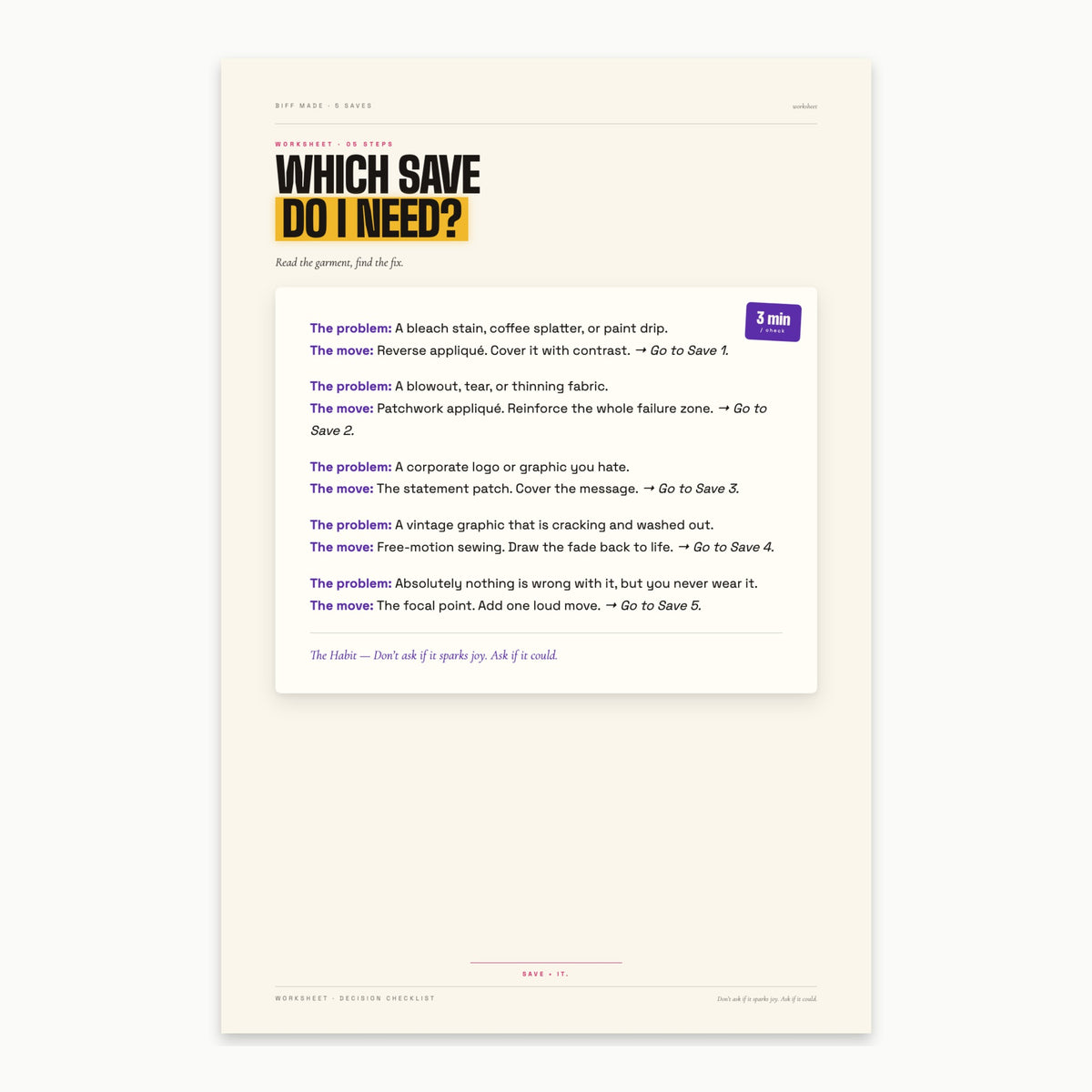 SAVE IT by Biff Made